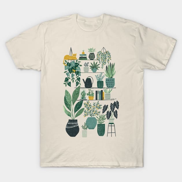 Plants on Shelves T-Shirt by YuanXuDesign